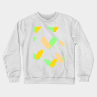 Yellow green heart valentine art design Crewneck Sweatshirt